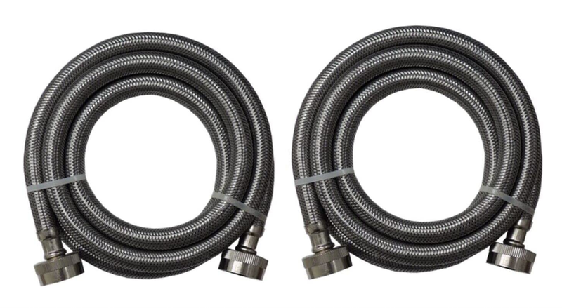 NEW 4' Set Inlet Fill Hoses Stainless Steel Washing Machine 3804FFSS2 48370