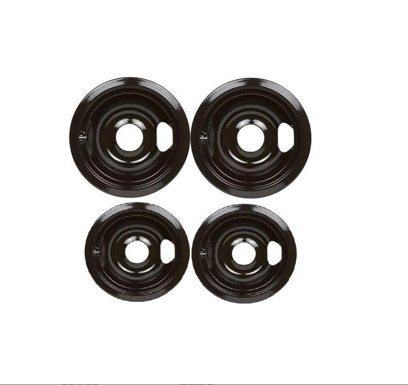 WB31T10014 WB31T10015 4 PK for GE Range Porcelain Black Drip Pans Bowls DB8